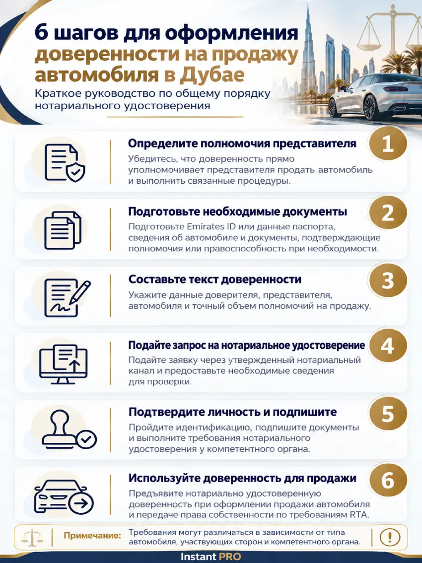 Доверенность на продажу автомобиля в Дубае 1 6 шагов для доверенности на автомобиль