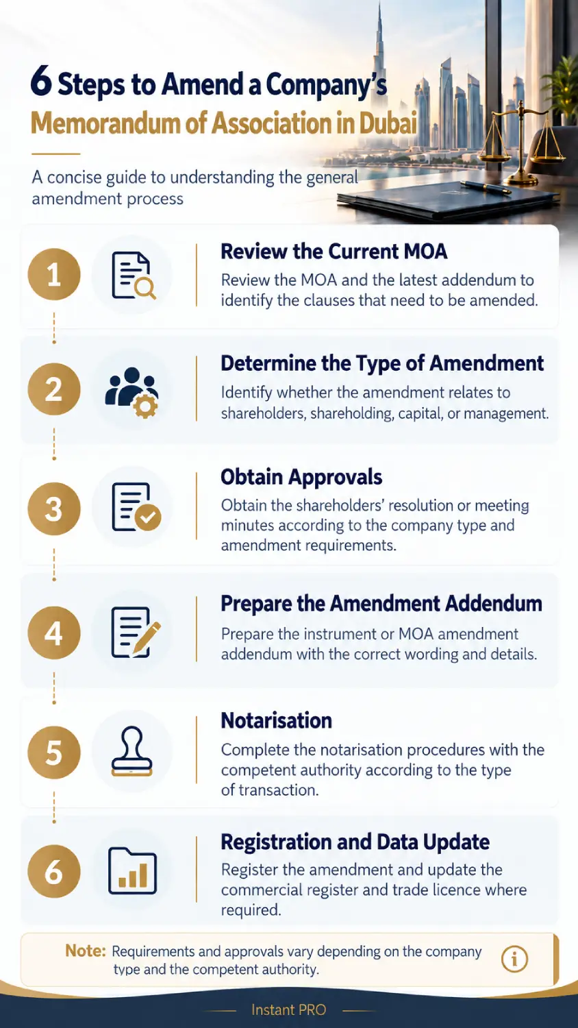 MOA Amendment in Dubai: Procedures, Documents and Fees 1 Dubai MOA Amendment_ 6 Steps