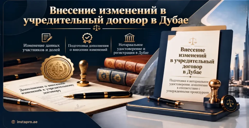 Внесение изменений в учредительный договор в Дубае