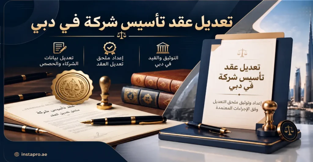 تعديل عقد تأسيس شركة في دبي
